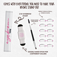 Kit de tampons et pochoirs pour sourcils épaississants à double tête OEM Poudre 4 couleurs pour la mise en forme des sourcils