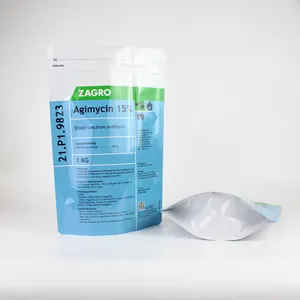 500g 1KG food grade custom logo metallic foil moisture proof stand up zipper bag broad-spectrum antibiotic
