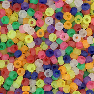 6*9mm arc-en-ciel grand trou tresses perles pour enfants solide acrylique lâche poney perle bricolage à la main matériel de perle - Product Image 4