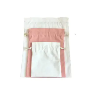 Custom Logo Wholesale Printed Cotton Canvas Drawstring Gift Pouch Eco Cotton Bag
