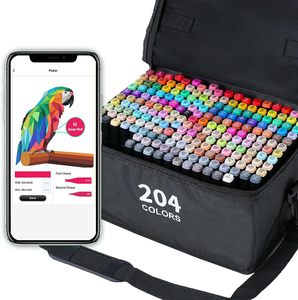 Inthetrend 60 <b>Colors</b> Bright Permanent Alcohol Paint Art Markers Dual Tip Set for Adults Drawing Sketching Advertising - Product Image 1
