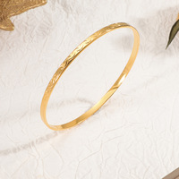 Brazalete de Acero Inoxidable 316L Chapado en Oro Que No Se Deslustra, Diseño de Sonrisa Completamente Cerrado, Nuevo y Moderno, Regalo para Mujer, TGSZ3012