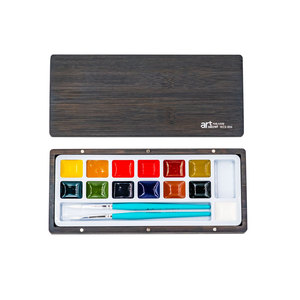 Palette de <span class=keywords><strong>gouache</strong></span> solide ArtSecret WCS-806 série 13, boîte en bois avec pigments et pinceaux, fournitures artistiques pour artistes, papier - Product Image 1