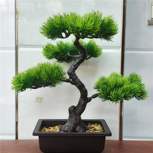 Vente chaude Plantes artificielles en pot Bonsaï Arbre de bureau Décoration Faux plantes Plante artificielle à feuilles persistantes Pin <span class=keywords><strong>japonais</strong></span> Bonsaï - Product Image 1