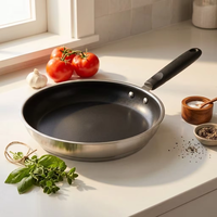 Poêle à frire professionnelle en acier inoxydable SUS304, marmite multifonctionnelle compatible induction, triple épaisseur, pour la maison ou la restauration