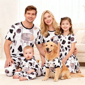 Stile europeo americano pigiama per la famiglia per adulti bambini abbigliamento invernale per la casa con albero di natale stampa <span class=keywords><strong>abiti</strong></span> abbinati per ragazze - Product Image 3