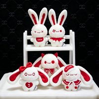 Porte-clés Lapin Mignon à Oreilles Tombantes avec Lunettes et Nœud, Peluche Douce pour Sacs et Cadeau pour Amateurs de Lapins
