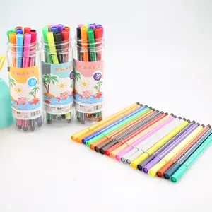 얇은 육각형 막대 수채화 펜 세트 맞춤형 어린이 수성 펠트 팁 양동이가있는 컬러 펜