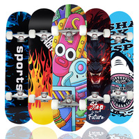 Planche à roulettes professionnelle de 31 pouces en bois d'érable pour le street-skating, avec quatre roues, plateau concave double-coupure en alliage d'aluminium, charge maximale de 150 kg