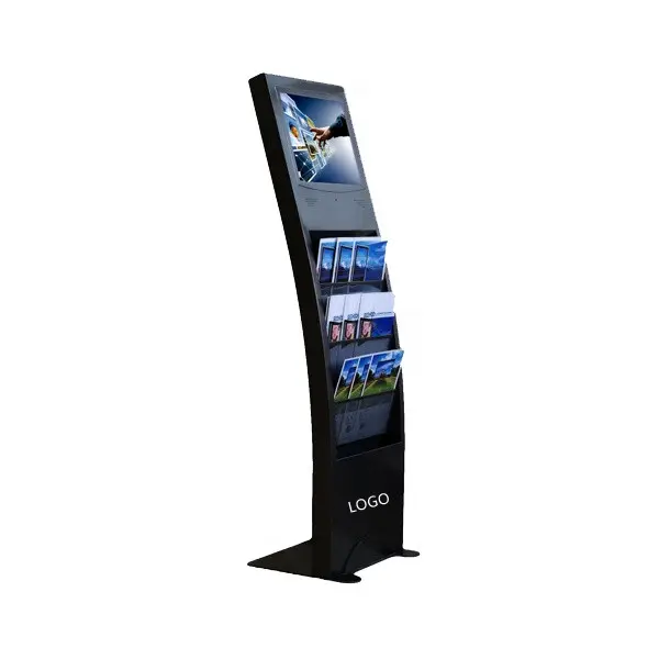 Customized different color sizes magazine Net shelf holder ARC special floor standing advertising player