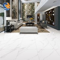 Carreaux de porcelaine pleine masse 600x600mm, texture imitation pierre, design moderne, antibactériens, résistants à l'usure et aux acides, pour salle de bain et villa