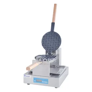 Máquina digital de waffles com logotipo de ovo, máquina waffle rotativa de 180 graus para uso comercial