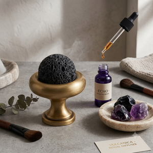 Luxury Brushed Brass <strong>Holder</strong> with Porous Volcanic Stone Sphere Aromatherapy <strong>Diffuser</strong> Set for Home Office Decor - Product Image 2