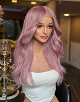 Perruque Lace Front Transparente 13x4 Rose Vif Cheveux Humains Vierges Européens Ligne de Cheveux Naturelle Pré-Pluckée pour Femmes