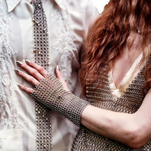 Diseño personalizado de las mujeres vestido de boda Chain Mail Sexy Singlet Top de malla inoxidable camiseta armadura para los hombres de punto Chainmail Jacket - Product Image 2