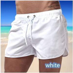 Shorts pour homme bleu clair à cordon de serrage en polyester, coupe sportive, pour l'été, la plage, l'entraînement, la course, séchage rapide, longueur courte, taille mi-haute - Product Image 2
