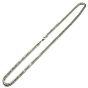 <span class=keywords><strong>Collier</strong></span> chaîne <span class=keywords><strong>maille</strong></span> délicate en acier inoxydable tressé rond large, <span class=keywords><strong>argent</strong></span>é, sans ternissement, 8 mm, 26 pouces - Product Image 2