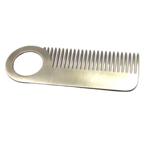 Peine de bolsillo de acero inoxidable irrompible, peine táctico de acero inoxidable, peine de cabeza EDC, práctico antiestático para herramienta de aseo - Product Image 4