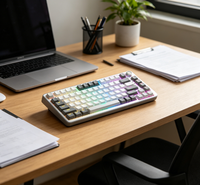Clavier de jeu mécanique à 60 %, touches PBT remplaçables à chaud, rétroéclairage LED arc-en-ciel pour PC Gamer, ordinateur portable