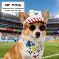 Ensemble d'accessoires décoratifs pour animaux de compagnie 2026 : Chapeau, bavoir et lunettes de soleil pour chats et chiens, en polyester uni, mignon