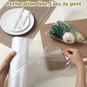 Plastic Produce Bags Roll 9.8 X 13.8 Clear PE Food <b>Storage</b> For Fruits <b>Vegetables</b> Bread Kitchen Organizer - Product Image 3