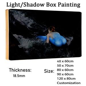 Arte Decorativo <span class=keywords><strong>para</strong></span> Pared - Pintura Digital en Cristal de Pizarra, Desnudo Oriental, Lienzo Acrílico, Caja de <span class=keywords><strong>Sombra</strong></span>, Cumpleaños, Ramadán - Product Image 2