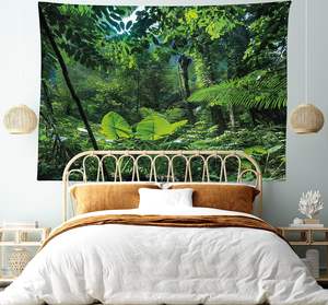 Tappezzeria Personalizzata Intrecciata e Stampata con Motivi Vegetali, Formato King Size, Giungla Verde, Natura Intatta, Preoccupazioni Ambientali, <span class=keywords><strong>Flora</strong></span> e <span class=keywords><strong>Fauna</strong></span> - Product Image 1