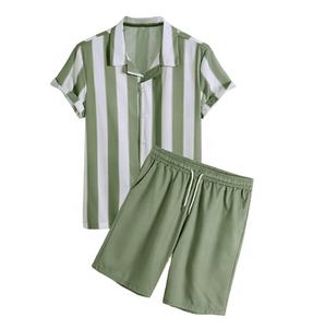 <span class=keywords><strong>Set</strong></span> di <span class=keywords><strong>abbigliamento</strong></span> da uomo sottile personalizzato produttore OEM pantaloncini a righe maniche e pantaloncini Casual da uomo <span class=keywords><strong>Set</strong></span> corto - Product Image 1