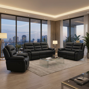 PU leather Manual Recliner <b>sofa</b> <b>set</b> for Living room furniture - Product Image 3