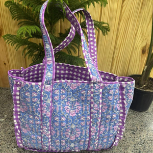 กระเป๋าโท้ทสีสันสดใส กระเป๋าช้อปปิ้ง/กระเป๋าสะพายไหล่ กระเป๋าผ้าควิลท์สำหรับผู้หญิง กระเป๋าเดินทางวีคเอนเดอร์ กระเป๋าถือ กระเป๋าโท้ทแฮนด์เมด - Product Image 1