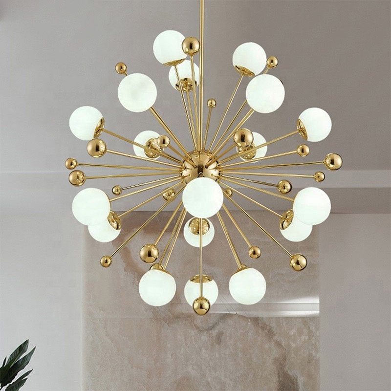 Guangzhou Tuolong Slaapkamer Woonkamer Plafond Hanglamp Decoratieve Paardenbloem Sputnik Kroonluchters Bubble Glazen Hanger Li