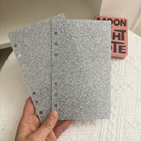Acryl-Ringbuchhülle A6 Loseblatt 6-Ring Doppelschichtige Laminierte Glitzer-Hülle für DIY Fotoalbum Notizbuch