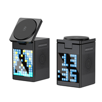 Offre Spéciale : Enceinte Bluetooth 6-en-1 à Animation Pixel, Réveil Multifonctionnel, Support de Charge Magnétique Sans Fil pour Téléphone, Charge Rapide 15W
