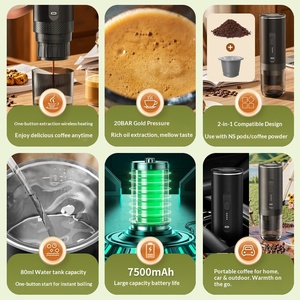 Machine à café portable à capsules semi-automatique électrique à chauffage autonome, extraction expresso 20 bars, <span class=keywords><strong>petite</strong></span> cafetière pour le camping - Product Image 4