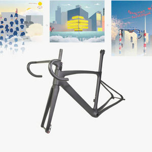 Cuadro de <span class=keywords><strong>Bicicleta</strong></span> de Carretera de Carbono XD Aero Design 700C, de Una Velocidad, Ligero, Hecho a Mano, para Gravel, con Manillar Integrado Interno - Product Image 4