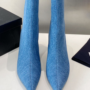 Chaussures tendance pour femmes 2023, bottes de cow-boy, talons hauts pour femmes de longueur moyenne, chaussures de créateurs pour femmes, marques célèbres - Product Image 2