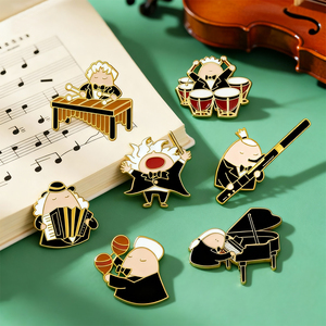 Broches de Músico al por Mayor, Insignias de Instrumentos de Esmalte Suave, Broches de Identificación para Intérpretes de Sinfonía, Recuerdo de Conciertos y Recitales, Personalizables - Product Image 4