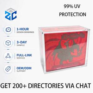Boîte de protection en acrylique ETB en gros avec couvercle magnétique robuste, épaisseur 5+8MM, résistante aux UV, pour la collection complète de cartes Pokémon - Product Image 1