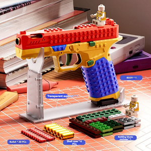 Pistola de Juguete <span class=keywords><strong>Glock</strong></span> SIG17 de Bloques de Construcción, Juguete Educativo con Expulsión de Balas y Balas Blandas, Modelo DIY - Product Image 1