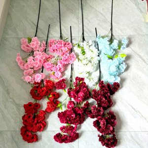 Fleurs de cerisier artificielles en plastique colorées haute simulation pour décorations suspendues de plafond de mariage, extérieur, vacances, hôtel - Product Image 1