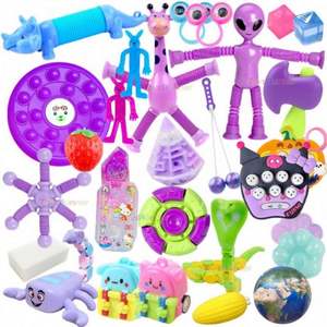 Set de 26/30 Juguetes Sensoriales Antiestrés Personalizados para Aliviar la Ansiedad, 100 Poppets, Regalos para Fiestas - Product Image 1