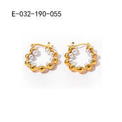 Pendientes de Aro con Bola de Acero Inoxidable 316L Chapados en Oro, Joyería de Moda Sostenible y Resistente para Mujer, Regalo - Product Image 3