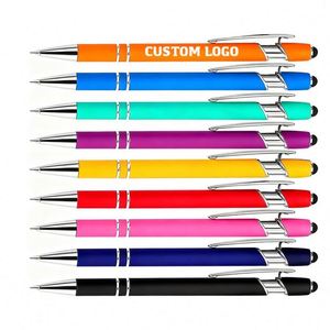 Promotional Event Gift Aluminum Metal Ballpoint Stylus <b>Pen</b> Gift <b>Pen</b> with Custom Logo Soft Rubber Touch Screens for Mobile Phone - Product Image 1