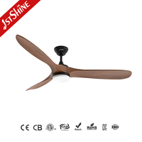 Ventilateur de plafond 1stshine en bois massif, dimmable, haute efficacité, robuste, contrôle intelligent, écologique, 6 vitesses, avec lumière
