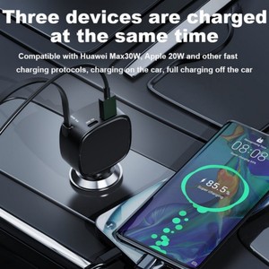 PD 30w 80cm adjustable line power data cable fast charging QC 18w car <b>charger</b> USB type <b>C</b> adapter <b>plug</b> DC 12V-24V universal - Product Image 3