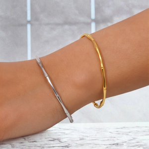 Bracelet jonc ajustable en acier inoxydable 316L plaqué or 18 carats, forme couronne, tendance, unisexe, pour anniversaire - Product Image 3