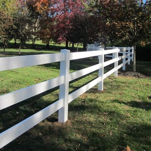 Dễ dàng lắp ráp Trắng bán phổ biến giá thấp nhựa trang trại trang trại <span class=keywords><strong>PVC</strong></span> hàng rào ngựa 3 hướng dẫn đường sắt hàng rào - Product Image 4
