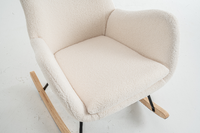 Fauteuil à bascule moderne personnalisé en tissu Teddy avec fonctions de sécurité pour chambre de maman et bébé