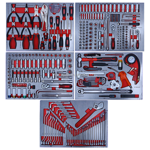 Cassetta degli <span class=keywords><strong>Attrezzi</strong></span> in Ferro Resistente da 352 Pezzi, 7 Cassetti Chiudibili a Chiave, Top in <span class=keywords><strong>Legno</strong></span> Rosso, Carrello Portautensili Personalizzabile per Officina di Riparazione Auto - Product Image 3