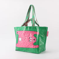 Sac fourre-tout en polypropylène laminé grande capacité, réutilisable, avec logo personnalisé, imperméable, pour courses, en gros